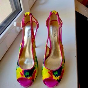 Guess floral heels.